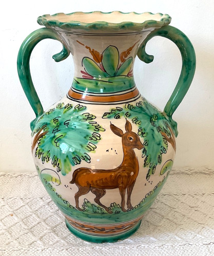 Vintage spanish pottery vase - vintage,