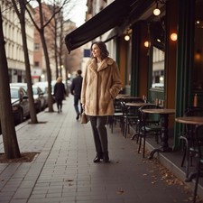 Ladies Vintage Pastel Mink Fur Stroller Coat