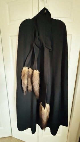 Black wool winter - black, cape