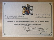 First World War Gallantry