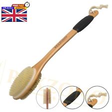 GENUINE REXZONO Double-Side Brush Long Ergonomic Handle Bath Back Body Scrubber