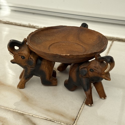 Small wooden elephant carving - wooden,