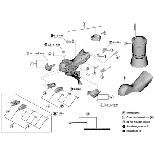 Shimano spares r7120 right - st-r7120,