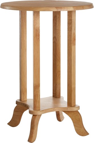 Small round wooden side table - wooden,