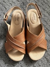 Hotter Bali Tan Leather Wedge