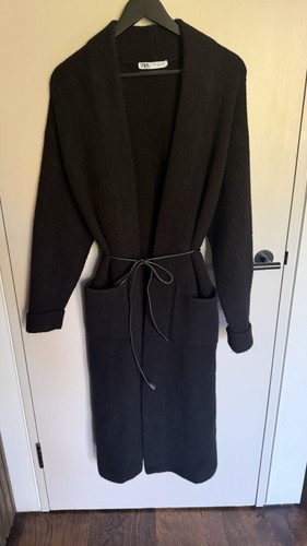 Zara black wool long - zara,