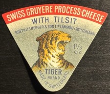 Switzerland - Vintage Cheese Label - Roethlisberger & Son, Langnau - Tiger