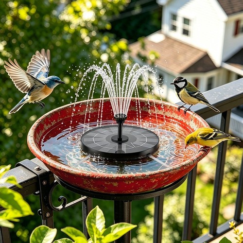 Solar bird bath fountain - fountain, with