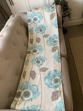 Sandown & Bourne Eyelet Curtains Turquoise Floral 66 x 70" Drop