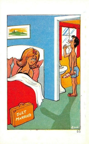 Postcard comic risque bawdy - comic,