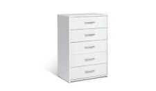 Oslo 5 Drawer Chest White Modern and Spacious Bedroom Storage Solution