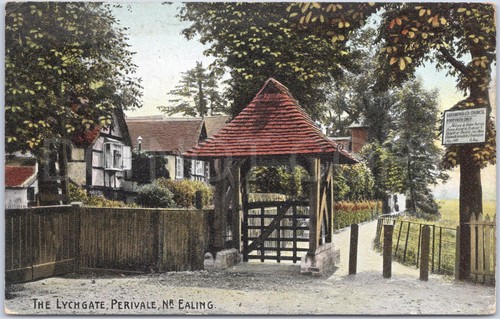 Antique postcard lychgate - postcard,