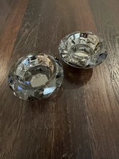 Set of 2 Faceted Crystal Glass