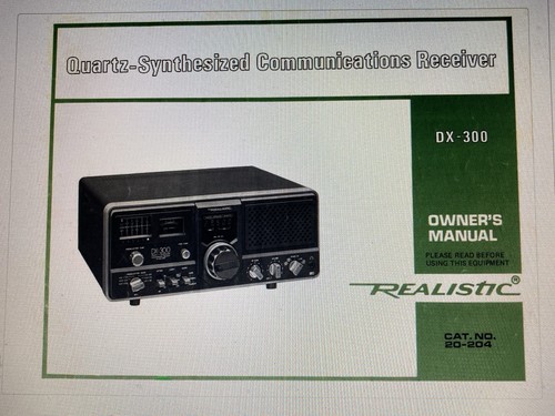 Realistic 300 user manual - dx-300,