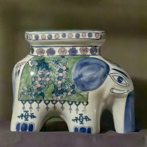 Vintage elephant garden stool - elephant,