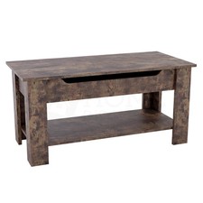 Wooden Coffee Table Lift Up Storage Top With Shelf Living Room Furniture