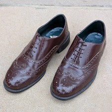 Vanguard Bespoke Oxford Brogue Wingtip Burgundy Leather Designer Shoes UK 8