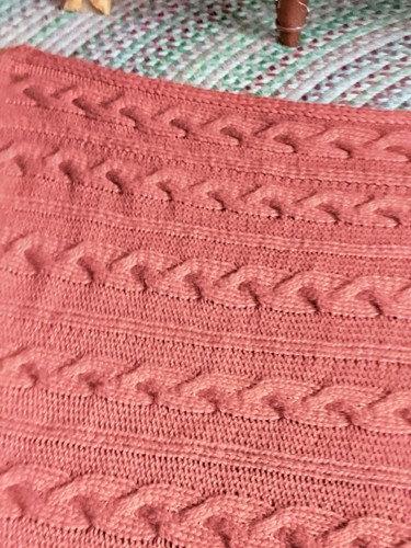 Handcrafted knit throw - throw, blanket