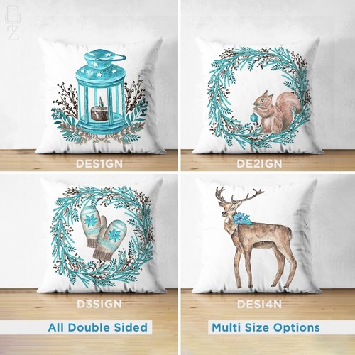Light blue wreath christmas - light,