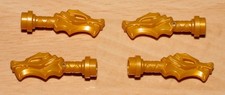 Lego 4x Gold Minifigure Weapons Sword Hilt with Dragon Head. Part No. 36017.