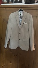 Next Cream Suit Jacket 36R Skinny Fit Men's Formal Blazer