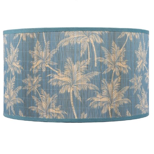 Cyan blue bamboo floral - cyan,