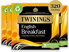 Twinings English Breakfast Black Tea Bags Golden&Well Rounded, Value Pack 4x 80s
