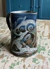 Antique Ceramic Sgraffito Fish Jug  Signed Alexander Lauder - Barum Pottery 