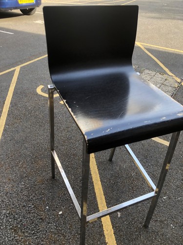 Black bar stools with - with, backs
