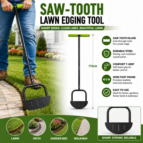 Manual saw tooth lawn - saw-tooth, edging