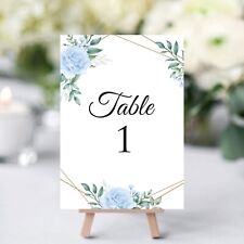 Blue Flower Gold Geo Table