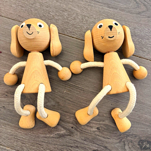 Carved wooden dog - carved, figurines