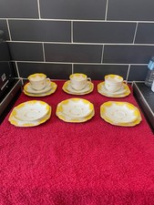 Melba Fine Bone China No 4971. 3 Cups, 12, Saucers, Hand Painted.