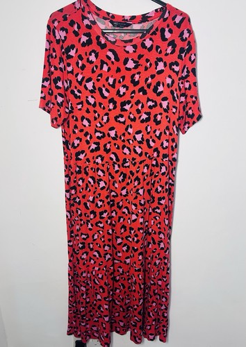 Red shirt long dress - m&s,