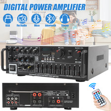 2000W Digital Power Amplifier Bluetooth Stereo HiFi Audio 2CH USB SD FM Remote