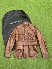 BELSTAFF LEATHER TRIALMASTER JACKET BROWN LARGE UK40/IT50 Panther RRP£1345