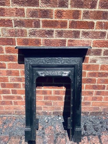 Vintage cast iron fireplace - iron,