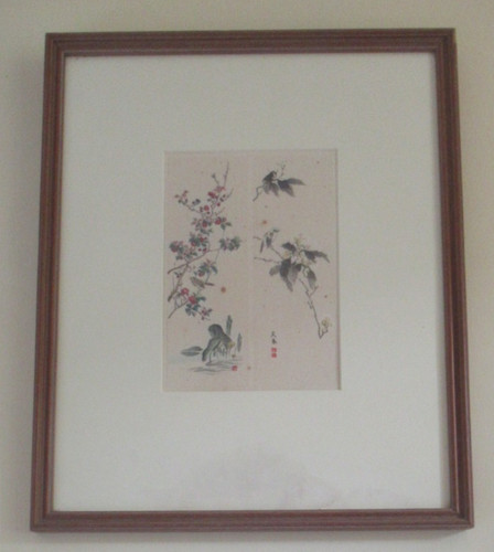 Antique japanese floral birds - floral,
