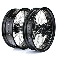 17" Supermoto Black Wheel Set For KTM SX-F SX XC XC-F FC FX TC TX MC250F MC450F