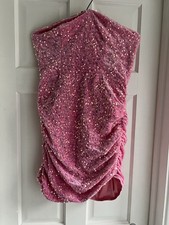 SHEIN Women’s Pink Fleece Sequinned Dress Size L 8/10