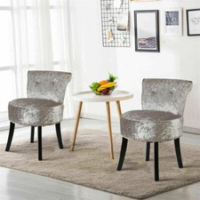 Accent Chair Dining Chairs Velvet Fabric Wooden Legs Home Commercial Restaurant