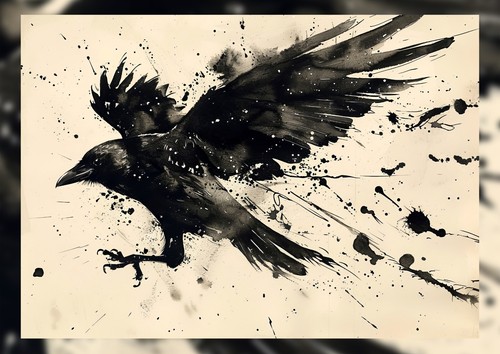 Dramatic raven flight ink - flight,,