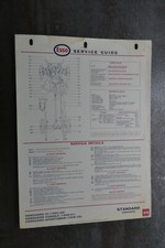 Standard Vanguard Service Guide Chart Car Automobilia Garage