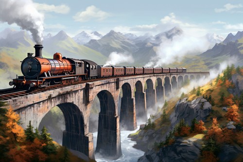 Steam train canvas picture - canvas,