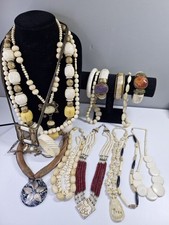 Vintage Carved Ethnic African  Agate Jewellery Necklaces  Bracelets Job lot 