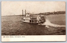 Vintage River Scene Paddleboat
