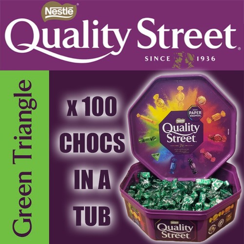 100 green triangle chocs - green,