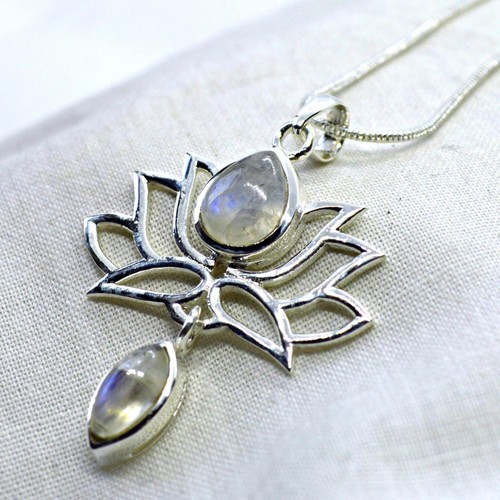 Lotus flower moonstone 925 - flower,