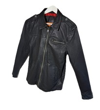 MENS SUPERDRY BLACK LEATHER
