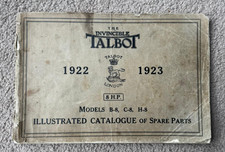 Talbot 1922 1923 Spare Parts Catalogue Automobile Motor Car Owners Handbook
